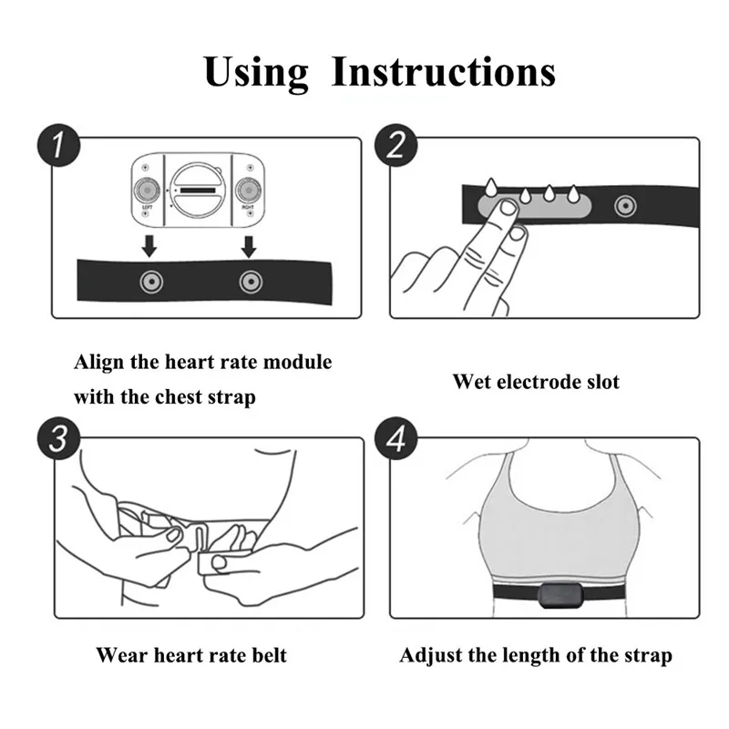 

Elastic Adjustable Chest Belt Soft Strap Band For Sports Fitness Running Heart Rate Monitor For Bluetooth