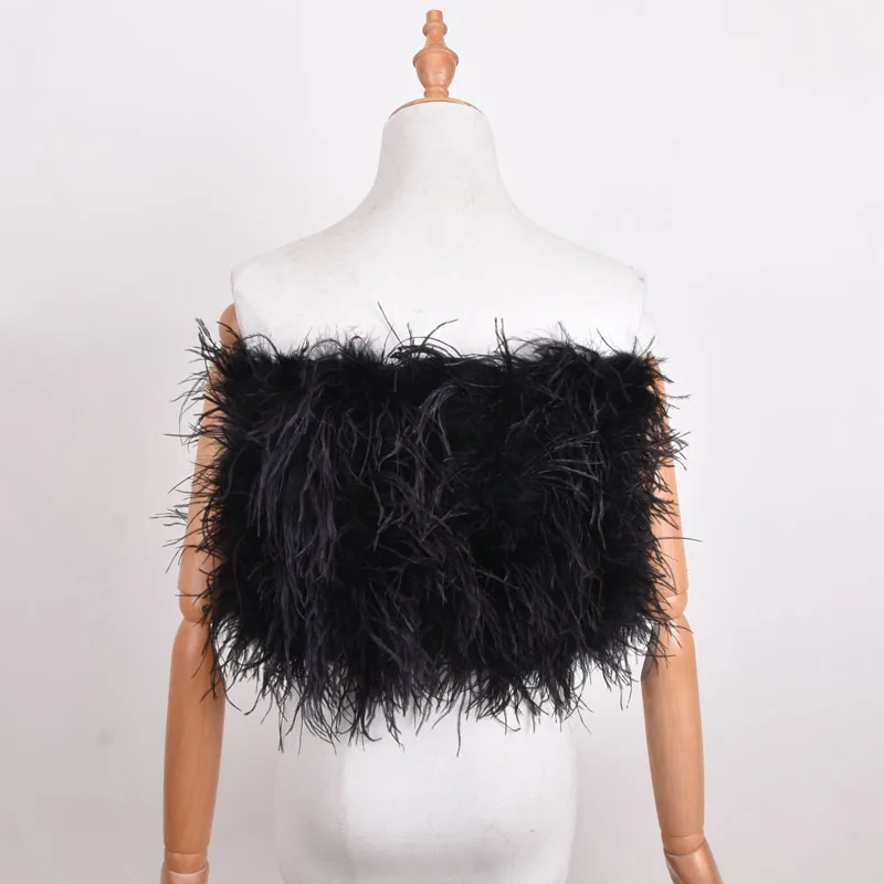 Новая стильная короткая юбка из 100% натурального страусиного меха бюстгальтер