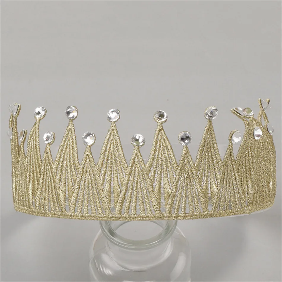 Balleenshiny Children's Diamond Lace Crown Hairband Hollow Stretch Baby Headband Accessories Newborn Photography Props Gift | Мать и