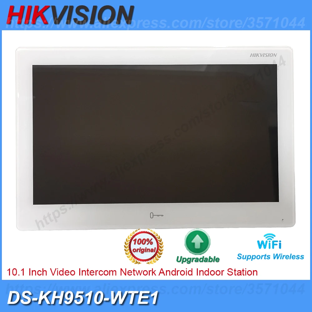

Hikvision, внутренний монитор, DS-KH9510-WTE1, видеодомофон, Android станция, 10-дюймовый цветной сенсорный экран, стандартный POE WIFI монитор