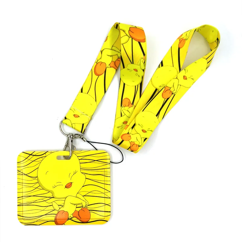 

Funny Yellow Lovely Ducks Anime Lanyard Badge Holder ID Card Lanyards Mobile Phone Rope Key Lanyard Neck Straps Keychain Ring