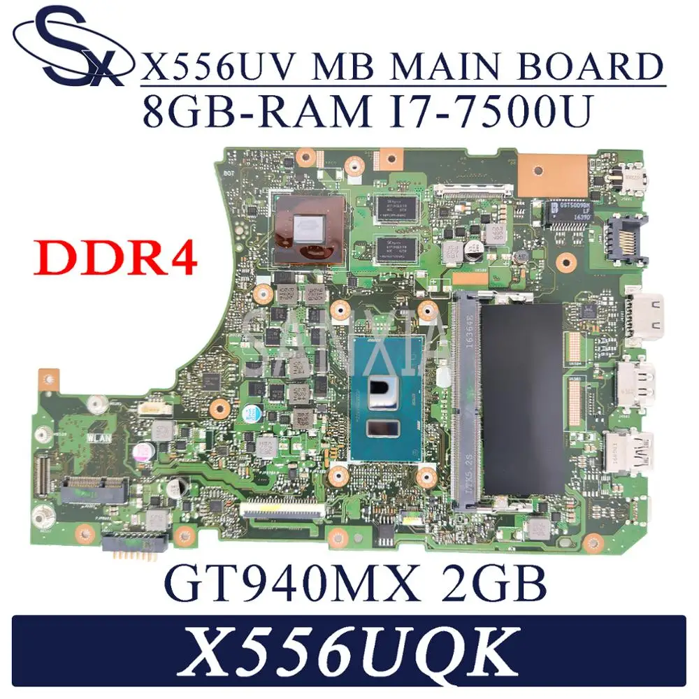 

KEFU X556UV Laptop motherboard for ASUS X556UQK X556UB X556UQ X556UJ X556UF X556U original mainboard 8GB-RAM I7-7500U GT940MX