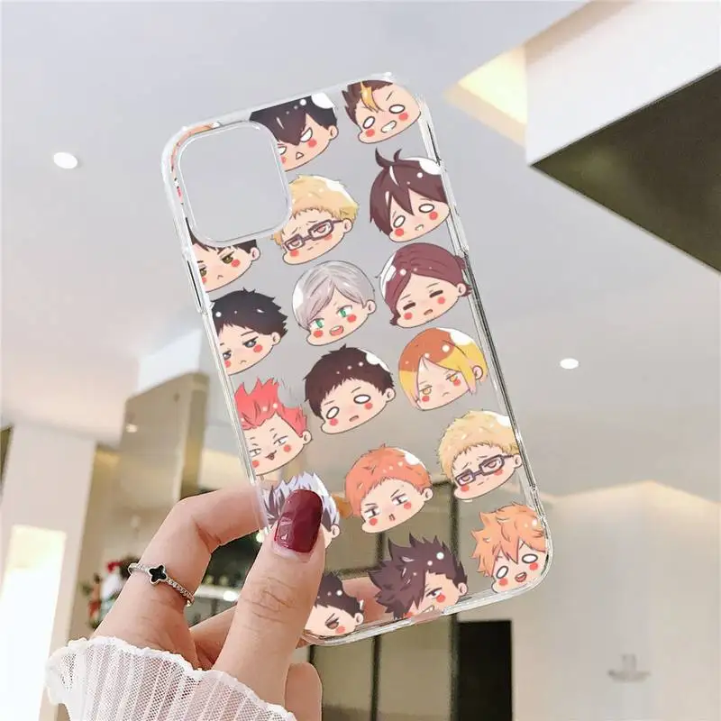 

Haikyuu Hinata attacks Anime Phone Case Transparent for iPhone 6 7 8 11 12 s mini pro X XS XR MAX Plus SE cover funda