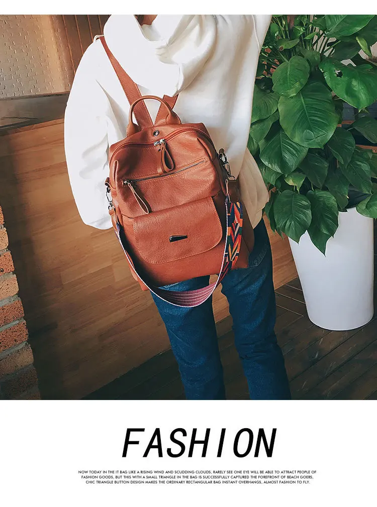 Женский рюкзак из искусственной кожи высокого качества однотонный для девочек