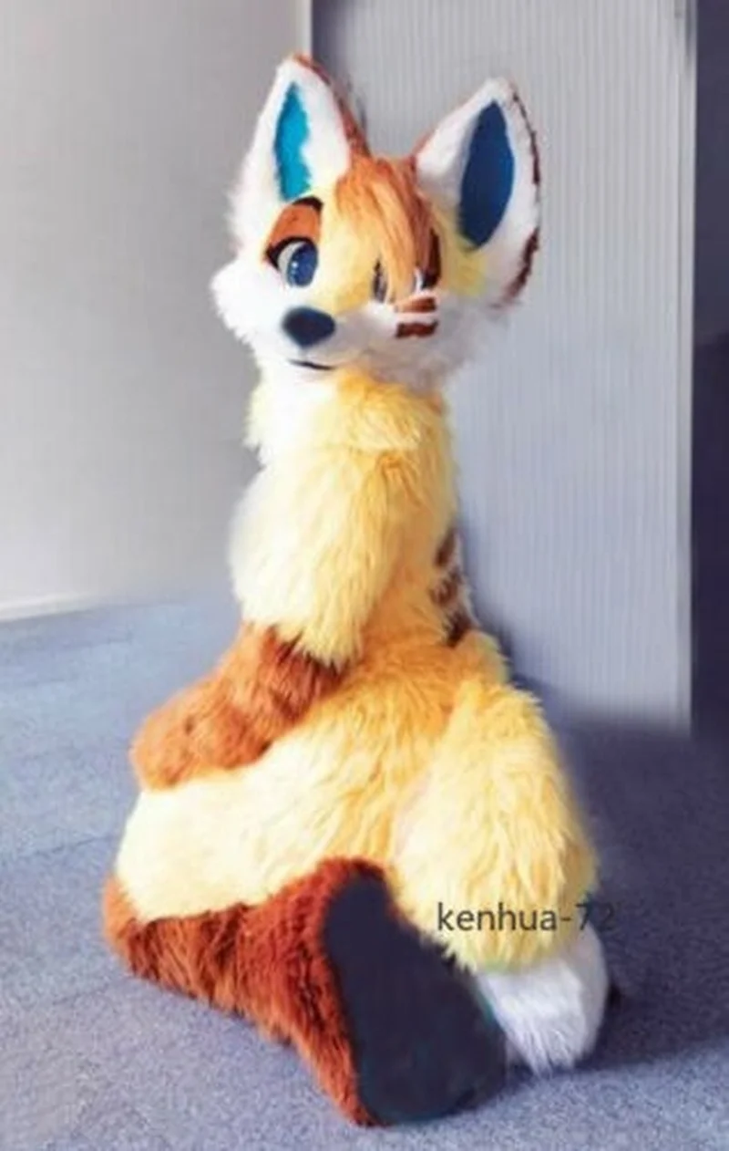 Средней длины Фурсьют Хаски Костюм лисы маскота Хэллоуин вечерние косплей обувь