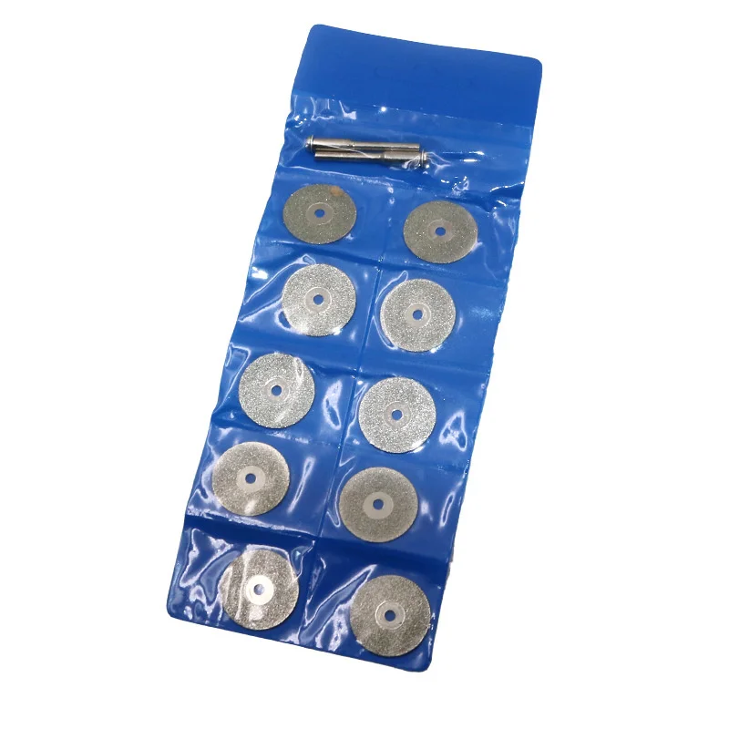 

DHL 100Sets 22mm Diamond Cutting Discs Cut Off Mini Diamond Saw Blade With 2pcs Connecting 3mm Shank For Dremel Drill Rotary