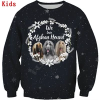 autumn winte afghan hound 3d printed hoodies pullover boy for girl long sleeve shirts kids christmas sweatshirt