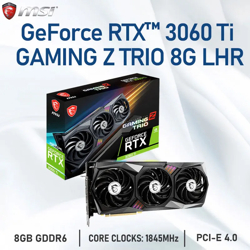 

MSI Raphic Cards GeForce RTX 3060 Ti GAMING Z TRIO 8G LHR 8GB GDDR6 Graphics Cards 256-bit HDMI-Compatible PCI-E 4.0 GPU GAMING