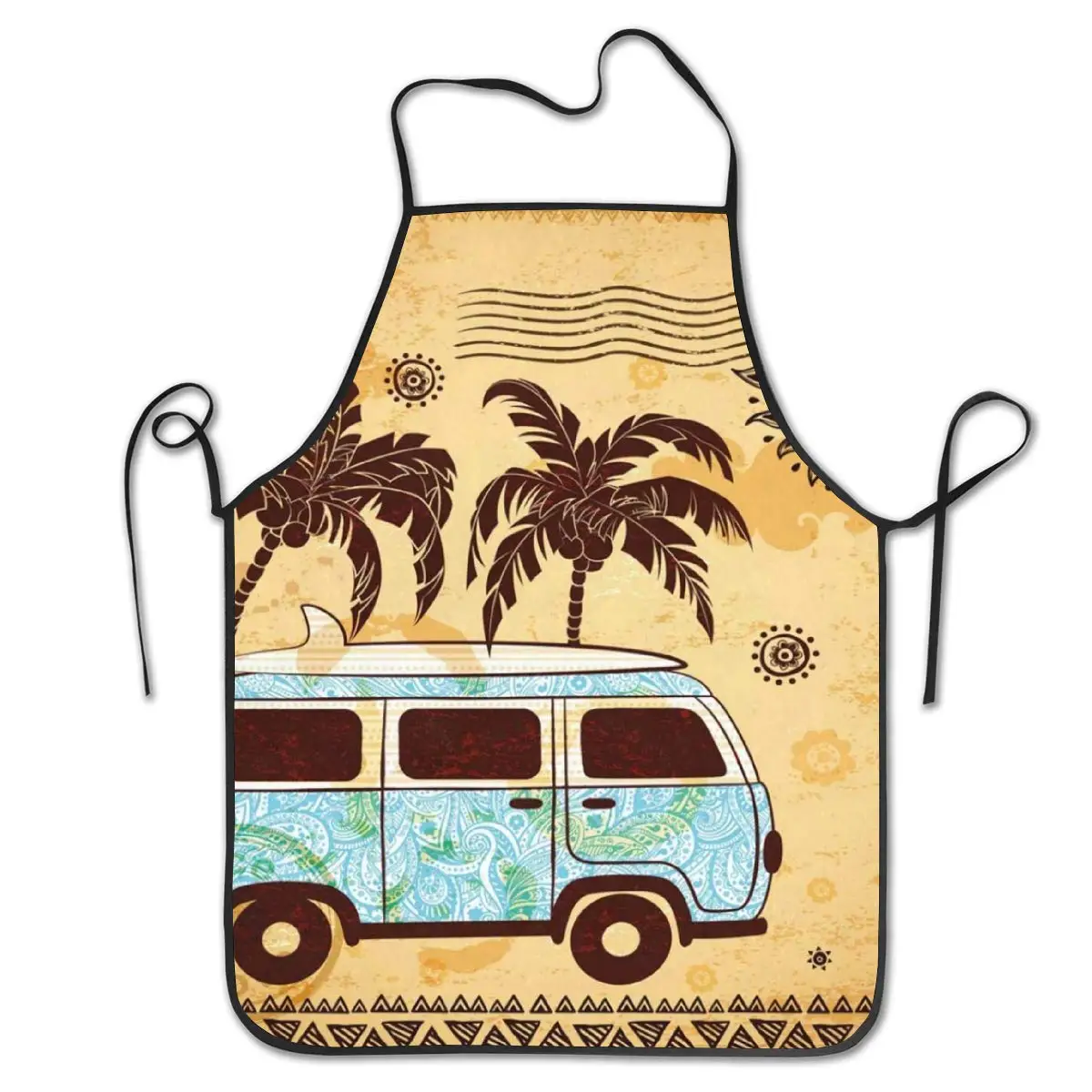 

Смешные Кухонные фартуки, весна-зима, на Хэллоуин, День благодарения, фартук для готовки, выпечки, в стиле ретро, с этническими пальмами