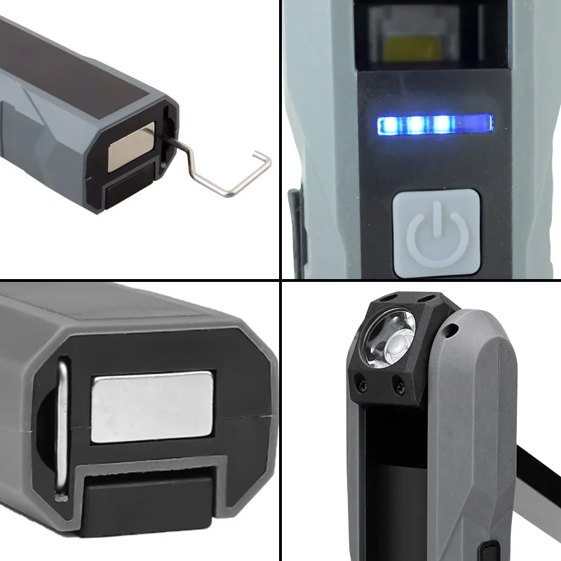 

LED COB Folding Work Light USB Rechargeable Flashlight Magnetic Torch Inspection Handlight Worklight Outdoor Spotlight