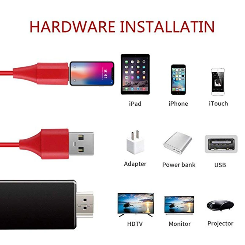 HDMI совместимый кабель 2 м 8 контактов к разъему HD преобразователь адаптер USB для HDTV