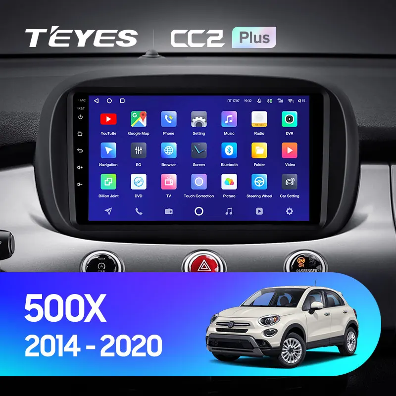 TEYES CC2L и CC2 Plus Штатная магнитола For Фиат 500Х Fiat 500X 2014 - 2020 Android до 8-ЯДЕР 6 + 128ГБ 16*2EQ DSP 2DIN