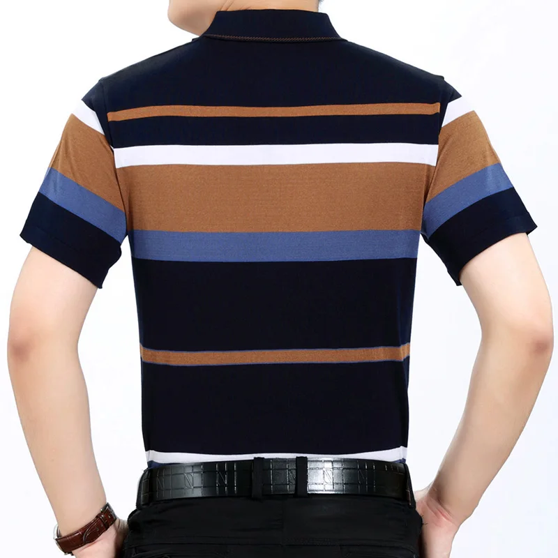 

Summer Polo Shirt Men Short Sleeve Polos Shirts Striped Slim Fit Mens Pol Clothes Dress Bodybuilding Streetwear Poloshirt