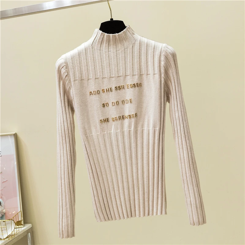 JoinYouth 2020 Autumn Pullovers Print Letters Half Turtleneck Sweater Women Patchwork All Match Korean Pull Femme Fashion J245 | Женская