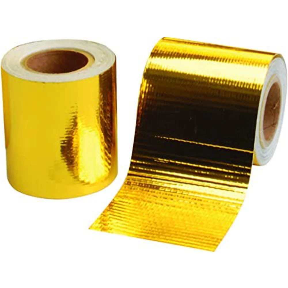 

Self Adhesive Reflective High Temperature Heat Shield Wrap Tape Gold 5m/9m/10m