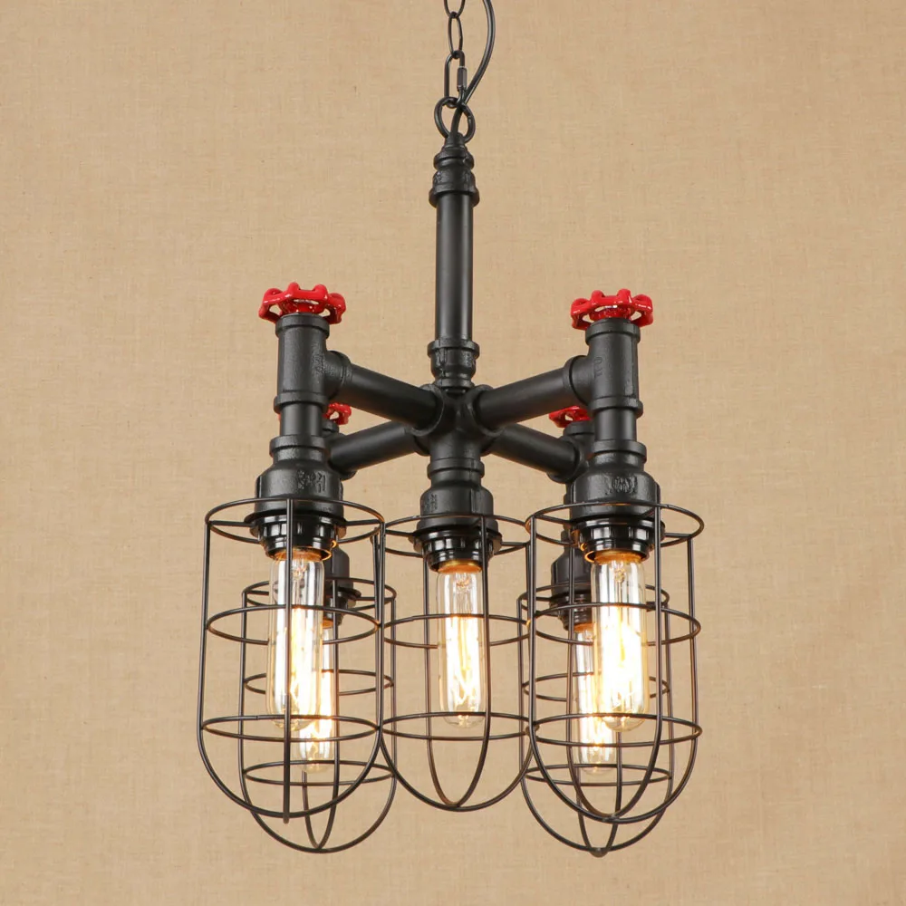 Винтажная железная Подвесная лампа в стиле ретро светодиодная 5 ламп подвесной