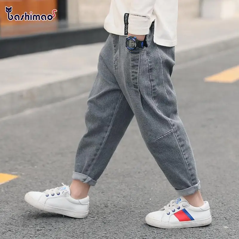 

New Boys Girls Cool Jeans Spring And Autumn Trousers Korean Casual Loose Pants Children's Clothing Summer Pants