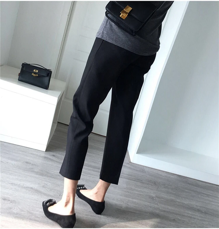 2020 new spring and autumn casual pants black high-waisted thin suit pants women straight barrel loose autumn and winter