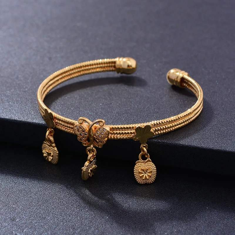 4 шт./лот золотой цвет браслет для девочек/малышей/детей Бабочка сердце