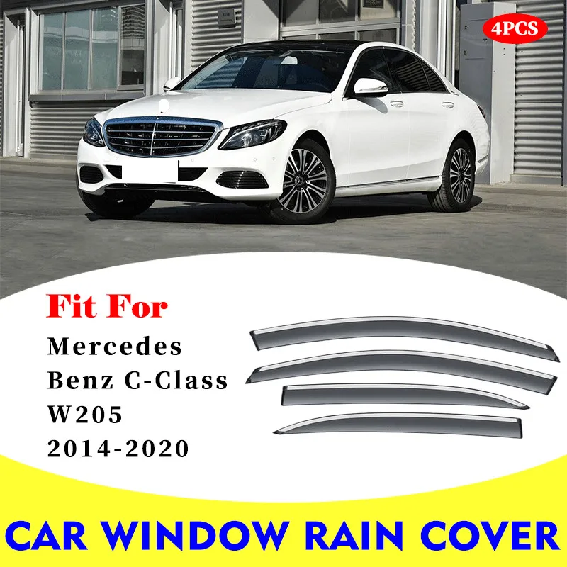 FOR Mercedes Benz C class W205 2014-2020 car rain shield deflectors awning trim cover exterior car-styling accessories parts