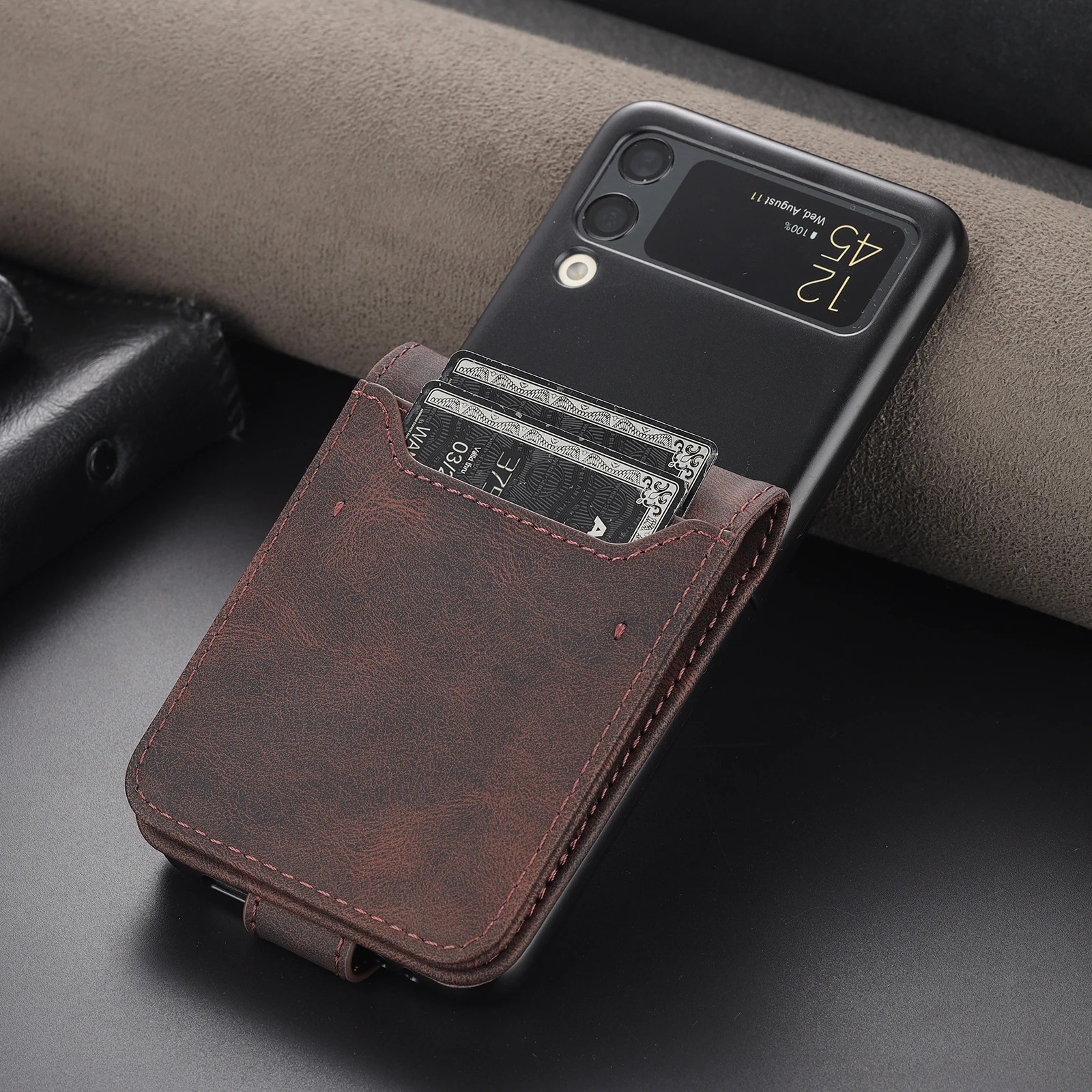 

Роскошный кожаный чехол с магнитной застежкой для Samsung Galaxy Z Flip 3