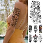 Мандала индийский санскрит временная татуировка наклейка вспышка водостойкие татуировки Лотос Тотем боди-арт рука искусственное тату для женщин и мужчин