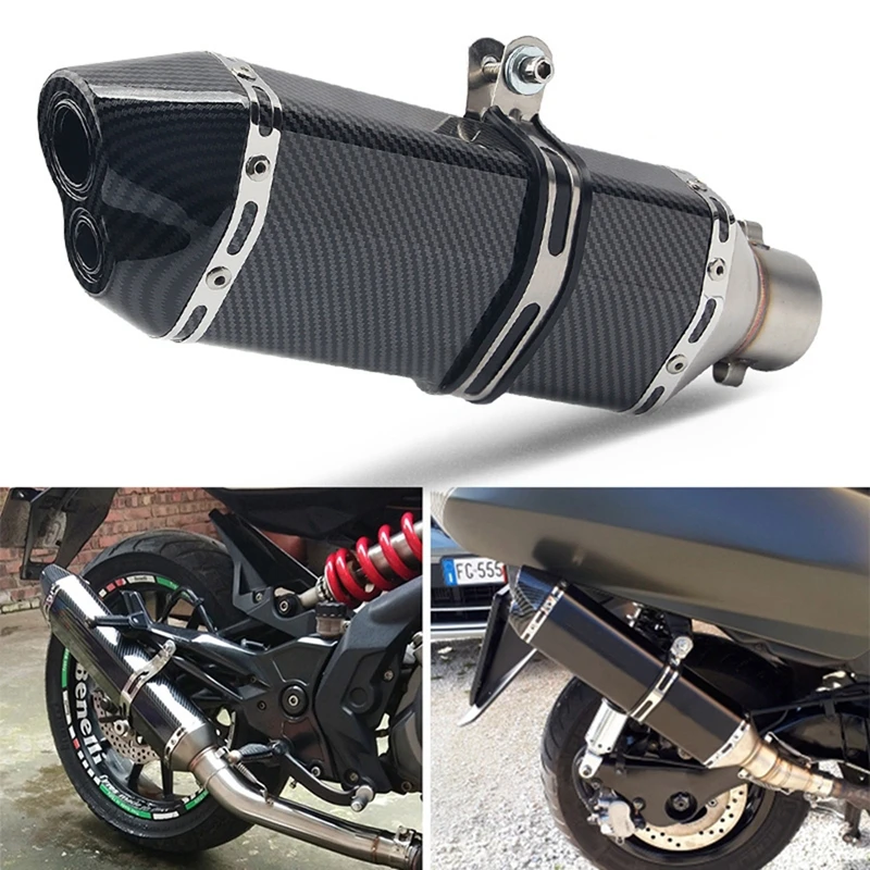 

51mm Universal Motorcycle Exhaust Systems Double Hole Motocross Muffler Pipe Motorbike Escape Moto FOR Trk 502 Honda hornet 600