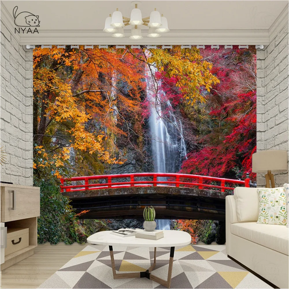Новинка занавеска с красивым пейзажем природы затемняющие шторы Водопад s для