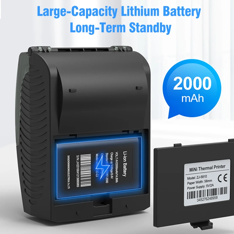 Новый высококачественный беспроводной Bluetooth мини-принтер для чеков диаметром 58