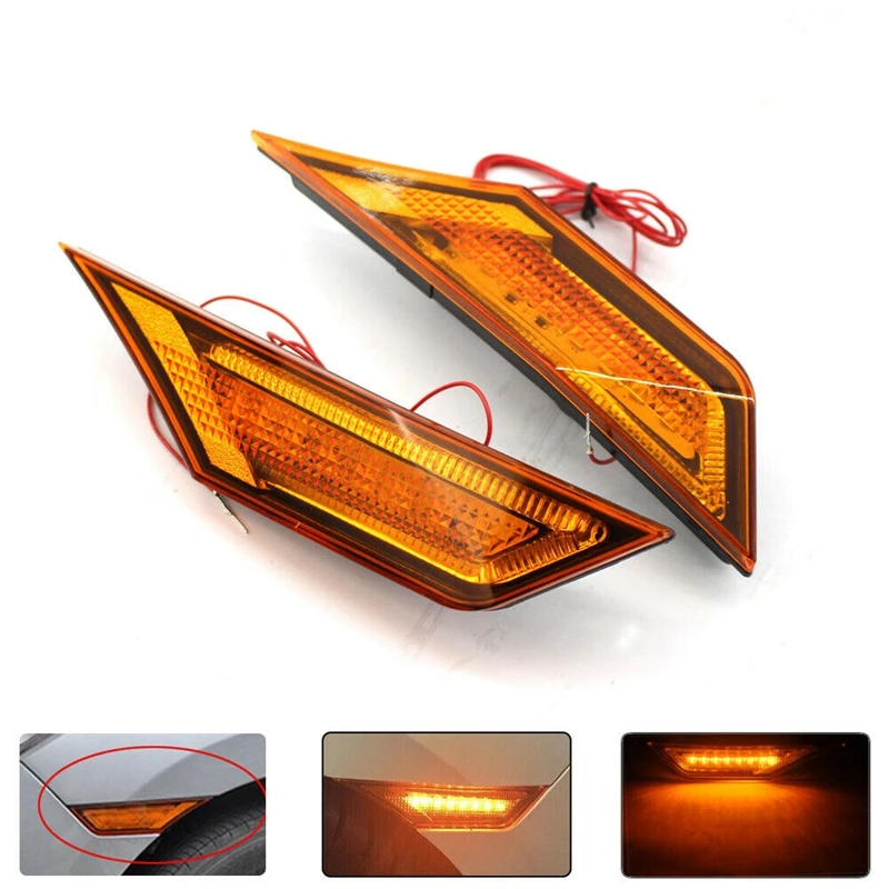 

Автомобиля янтарные боковые габаритные светодиодный индикатор Янтарный с светодиод дневного света для Honda Civic 2016 +