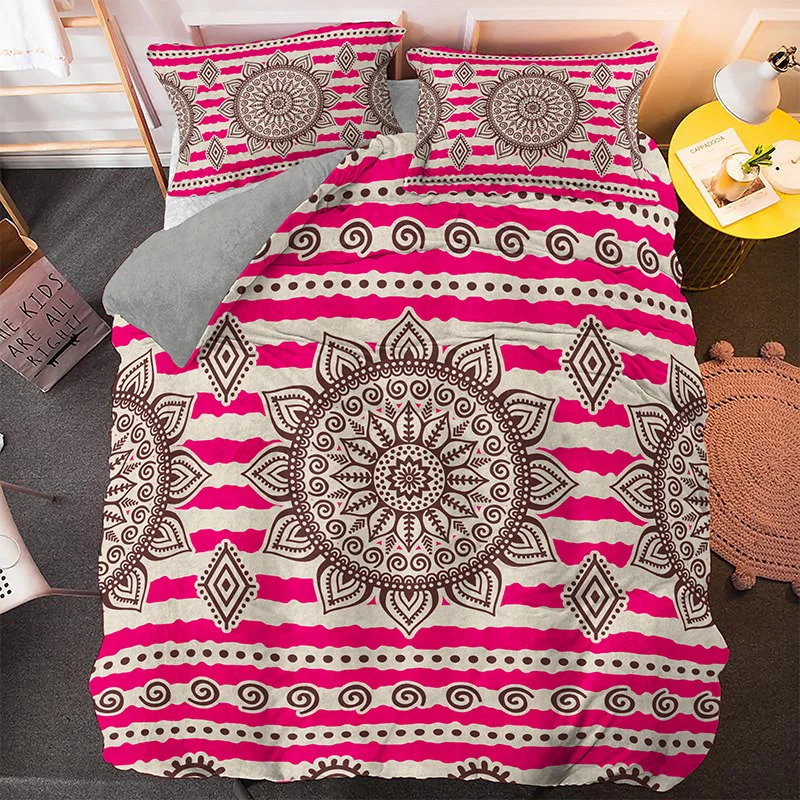 India Mandala Series Bedding Set 3D Printed Duvet Quilt Cover Hippie Bohemia Pillowcase Home Textile Bed Decor With Pillowcases | Дом и сад
