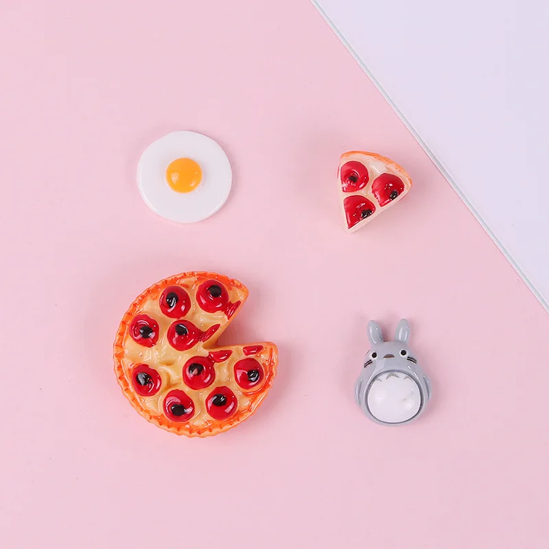 10 шт./лот Мини Пицца яйцо каучук с плоским основанием МИЛЫЙ Тоторо имитация еды