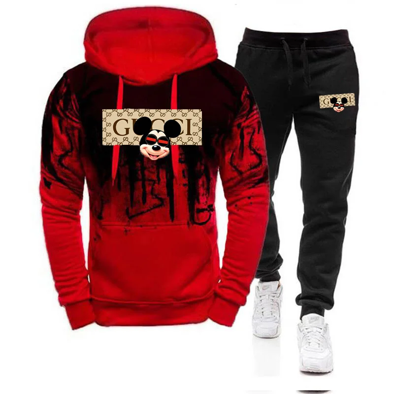 

Autumn And Winter Thick Men's Sportswear 2-Piece Hoodie + Pants Track Suit Men's Gym Suit Jogging Suit Brand 2021 Men's Suit