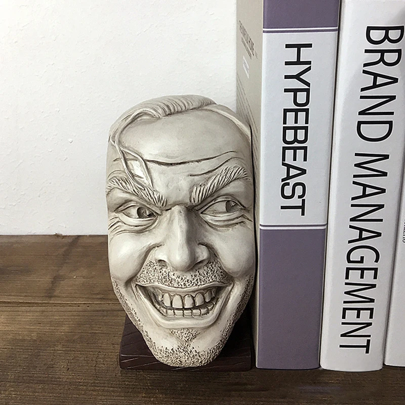 

The Shining Bookend Library Here's Johnny Abstract Bookshelf Sculpture Home Decor Resin Statue Study Table Ornaments Decoration