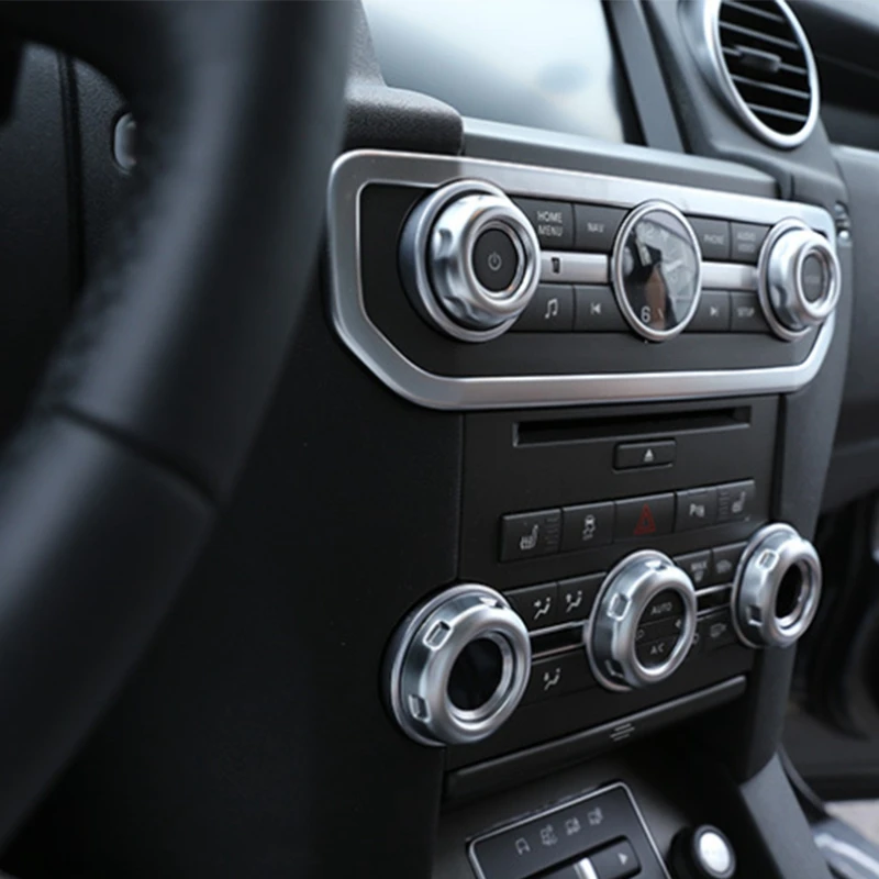 5Pcs Car Dashboard Console Switch Button Ring Cover Trim Auto Styling Chrome for Land Rover Discovery 4 Range Sport |