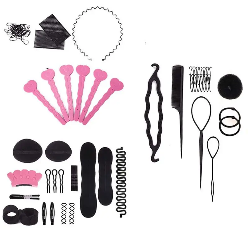 107pcs Hair Styling Accessories Kit Hair Bun Maker Tail Hair Tools Hair Accessories for Women and Girls