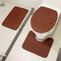 New 3D Printed Toilet Floor Mats 3 PCS Set Fun Alien Skull Toilet Cover Set Bathroom Decor Non-Slip Absorbent Rug Flannel Carpet