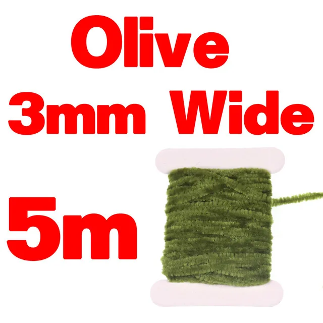 Olive 3mmX5m Wifreo 2 мм 3 мм завязывание мушек синель для шерстяных червей пиявки Стример Летать завязывание материал тела цвет красный черный оливковый желтый - Цвет: Olive 3mmX5m
