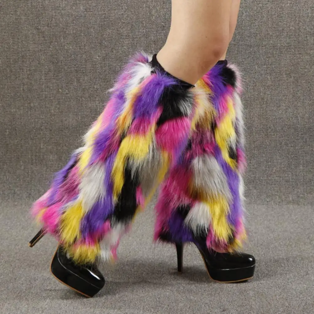 

Women Fur Leg Warmers Fashion Luxury Winter Fashion Solid Color Women Boot Covers Warm Furry Faux Fur Leg Warmers Boot Cuffs y2k
