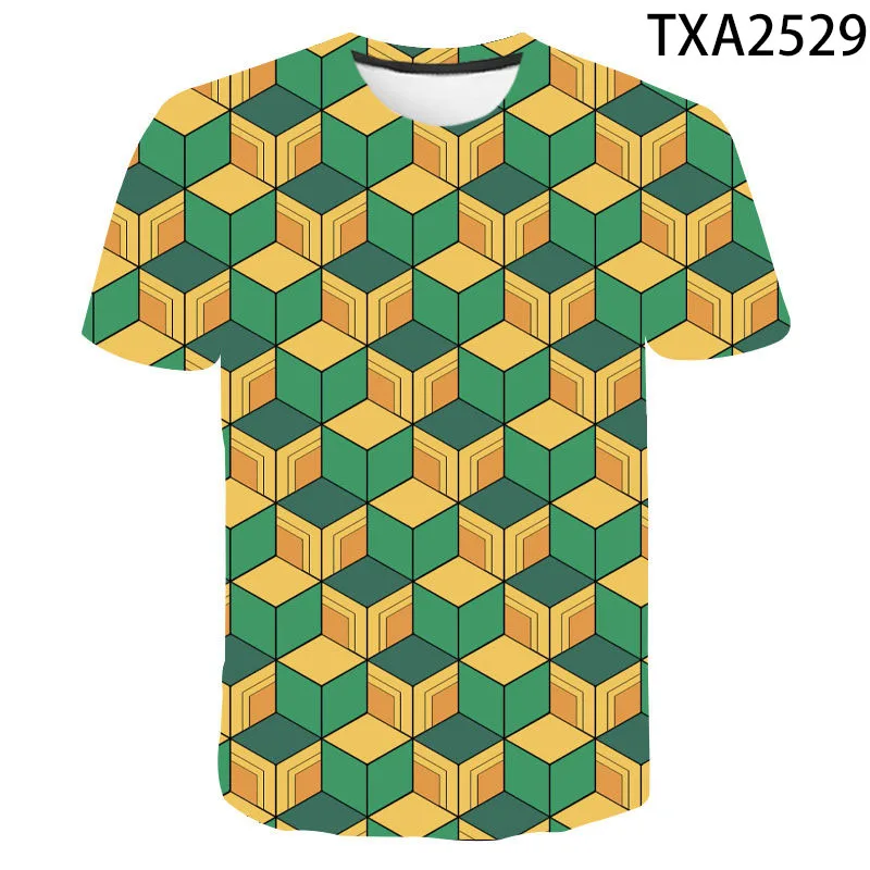 

2021 Summer Demon Slayer Print T-shirt for Boys and Women Kimetsu no Yaiba Anime 3D Men T-Shirt