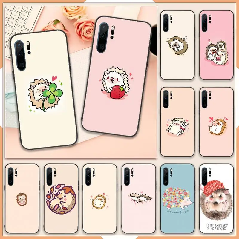 

hedgehog lovely cartoon animal Phone Case For Huawei honor Mate 10 20 30 40 i 9 8 pro x Lite P smart 2019 nova 5t
