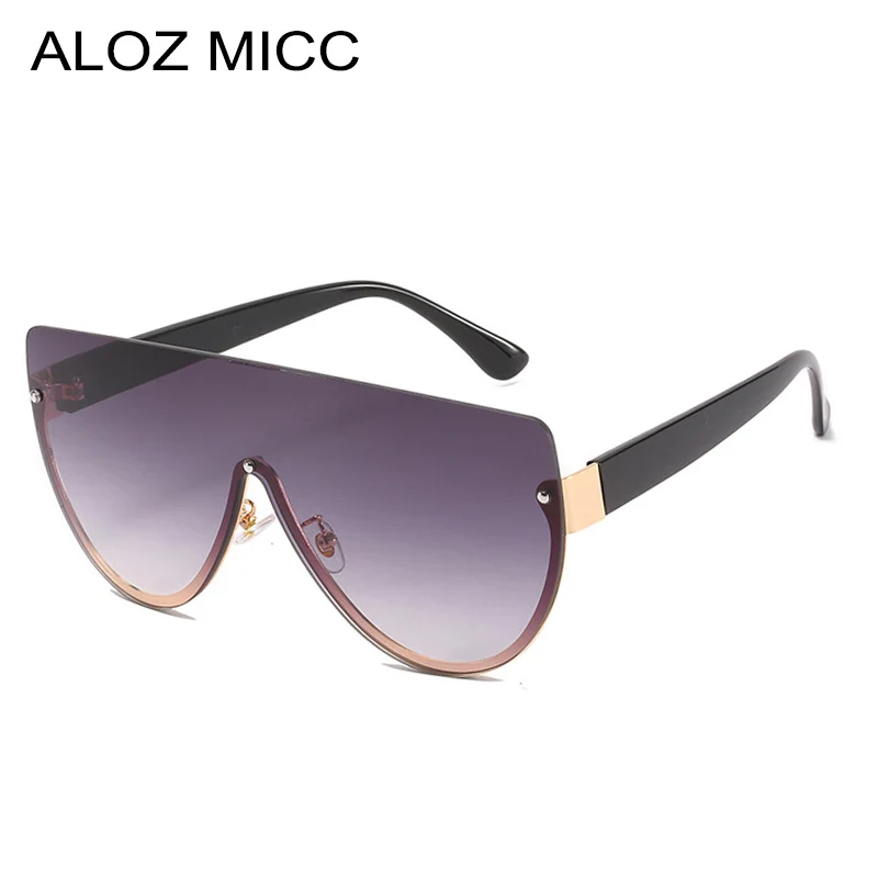 

ALOZ MICC Oversized One Piece Sunglasses Women Fashion Frameless Gradient Eyeglasses Female Oculos De Sol Glasses UV400 Q874