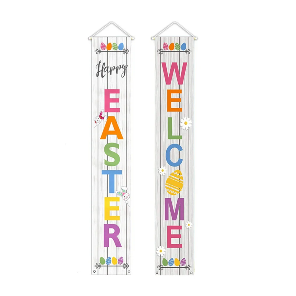 

Colours Easter Banner Banners Porch Sign Couplet Flag Polyester Cloth Create Atmosphere Home Decoration Waterproof Curtain