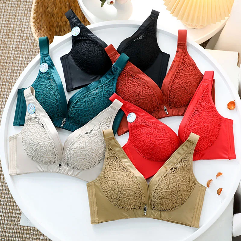 

Wasteheart Winter Women Fashion Green Sexy Lingerie Sets Lace Cotton Panties Padded Bras Push Up Bra Sets Underwear A B C