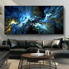 Абстрактная картина маслом синее черное облако пейзаж холст постер и печать современное искусство Настенная картина кукро для декора гостиной