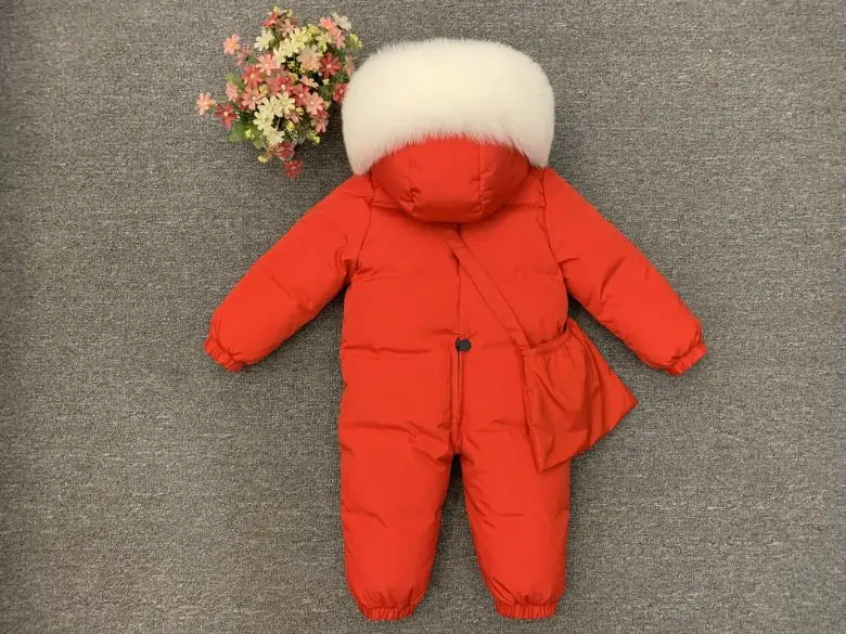 Зимний пуховый комбинезон для новорожденных, комбинезон с плюшевой подкладкой для детей, утепленная теплая верхняя одежда, пальто для маленьких мальчиков и девочек от 0 до 5 лет, зимний комбинезон