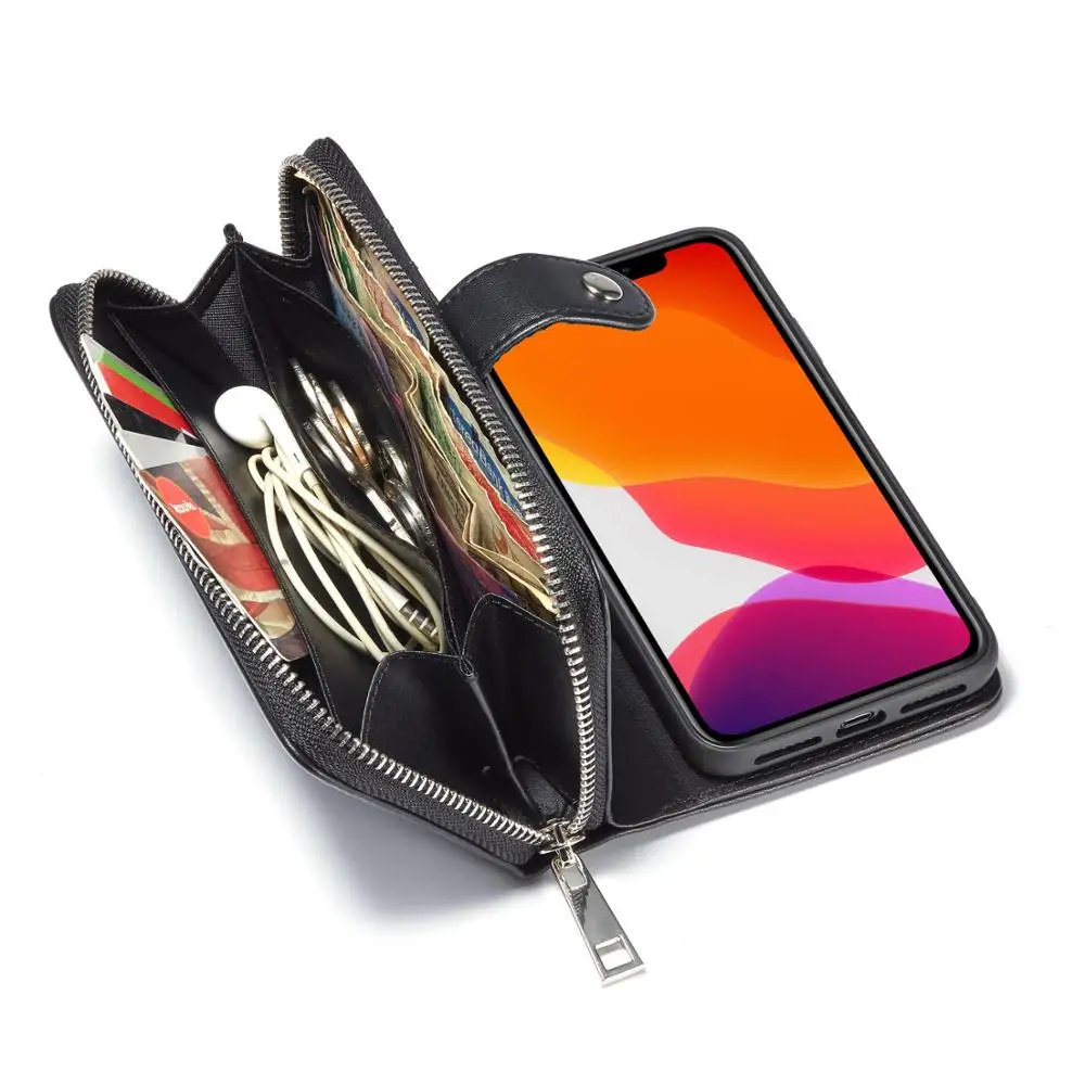 Новинка, съемный кошелек на молнии, тканый кожаный чехол для iphone 11/iphone 11 Pro/iphone 11 Pro Max