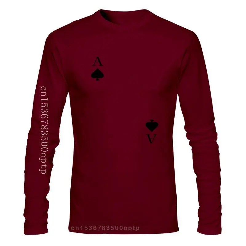 

Ace Of Spades Playing Card Games Men'S Simple Print T-Shirt Casual Tee Shirt