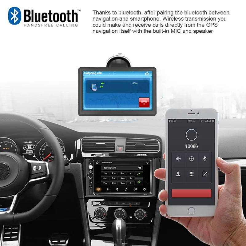 Anfilite 7 дюймов HD Автомобильный GPS навигатор Windows CE Bluetooth AVIN емкостный экран FM 8 Гб ddr