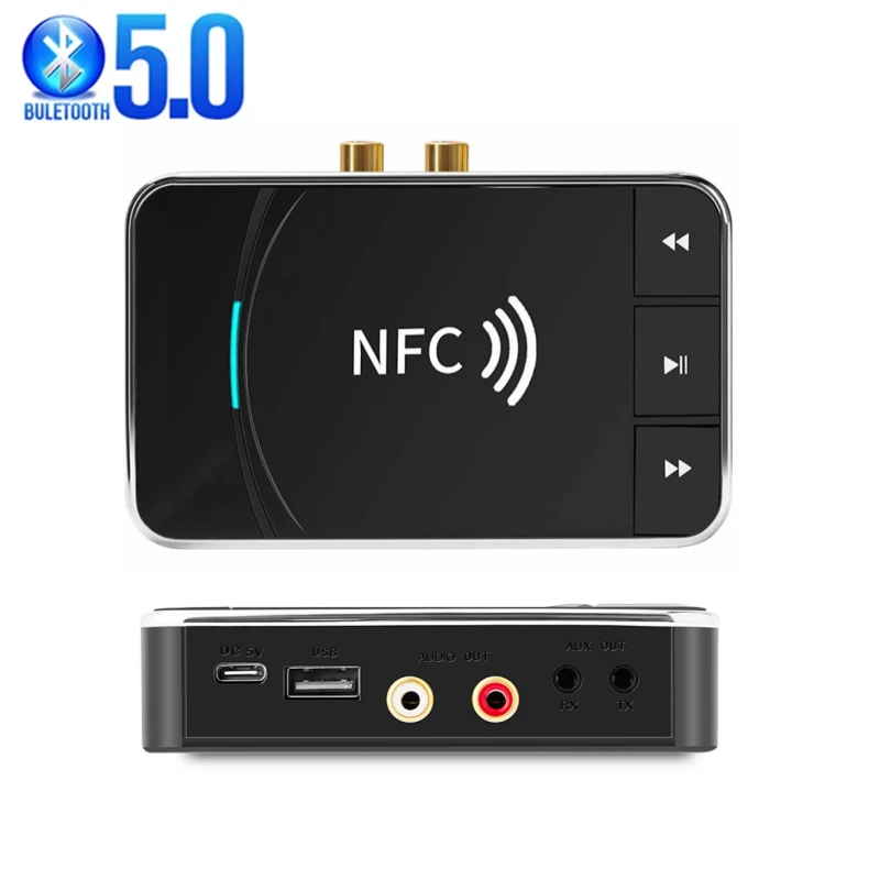 

Bluetooth 5.0 Receiver Transmitter FM Stereo AUX 3.5mm Jack RCA Optical Wireless Handsfree Call NFC Bluetooth Audio Adapter